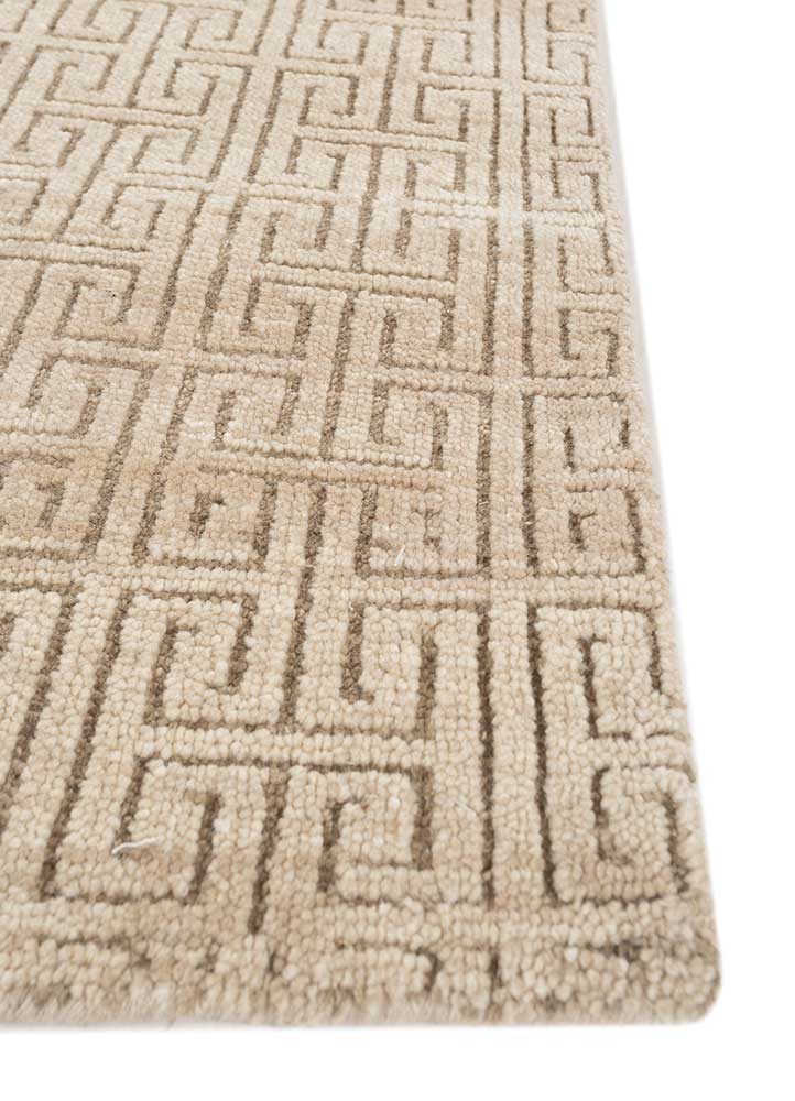 thyme ivory wool hand knotted Rug - Corner