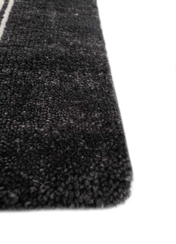 manifest grey and black wool hand knotted Rug - Corner