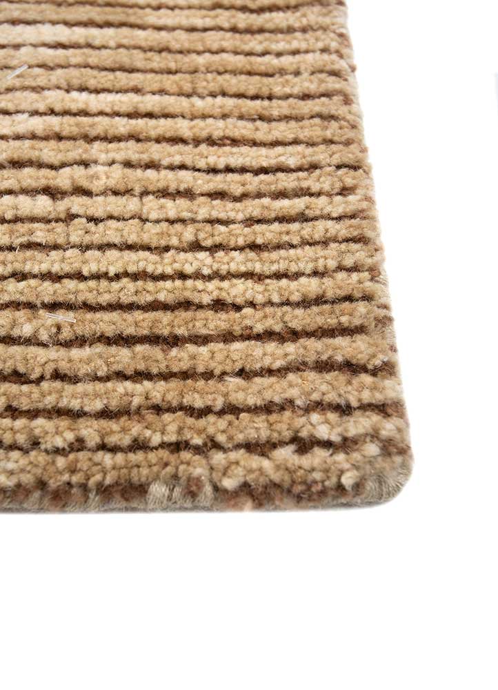 aprezo beige and brown wool hand knotted Rug - Corner