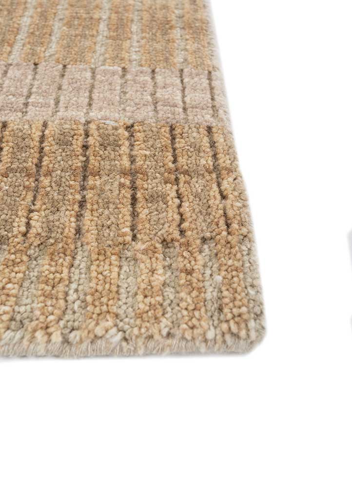 thyme ivory wool hand knotted Rug - Corner
