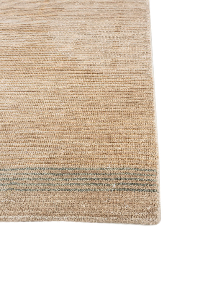 blythe beige and brown wool hand knotted Rug - Corner