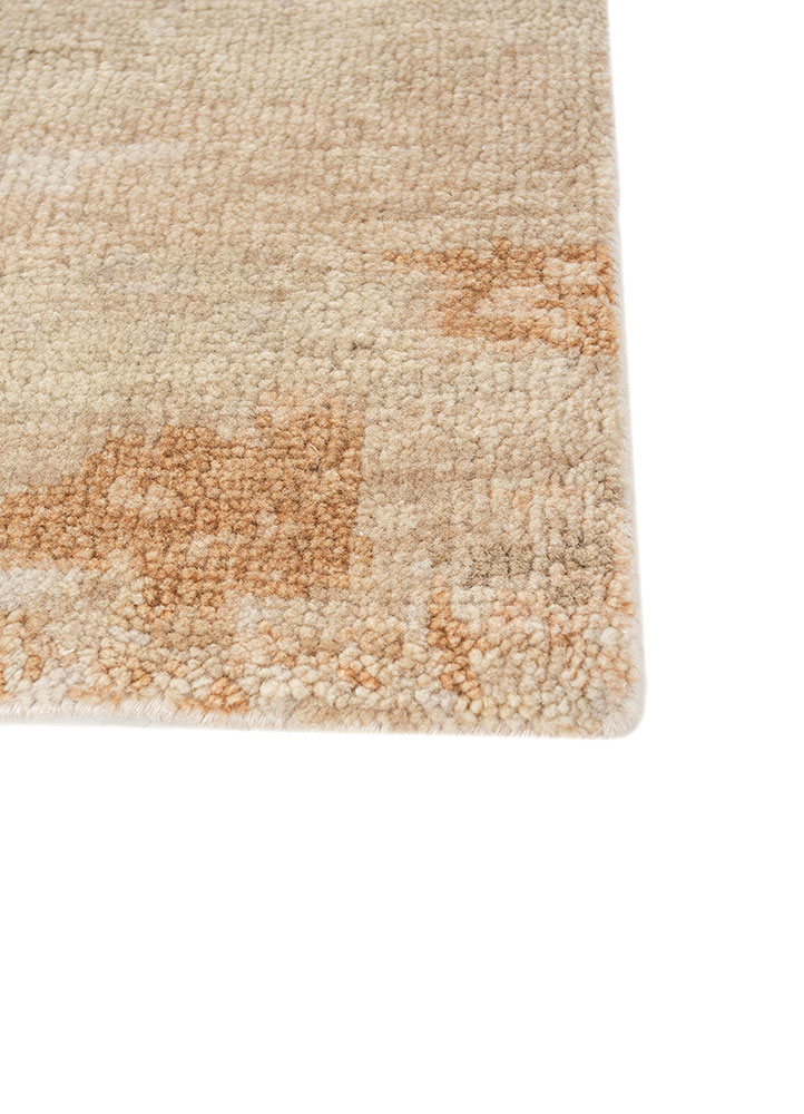 uvenuti ivory wool hand knotted Rug - Corner