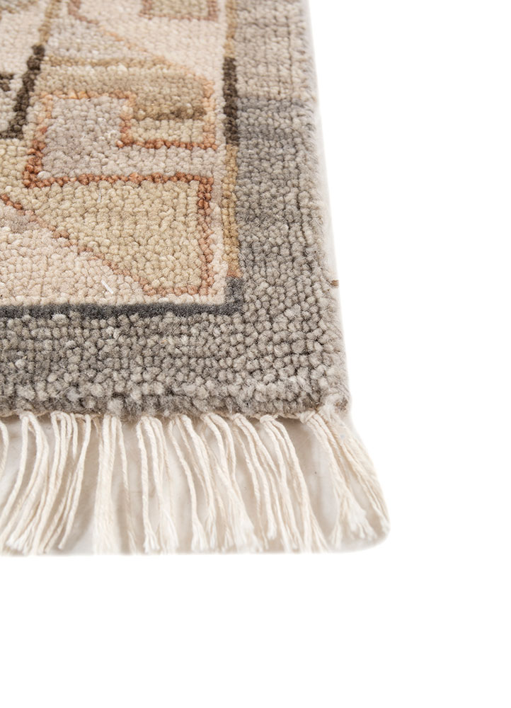 thyme blue wool hand knotted Rug - Corner