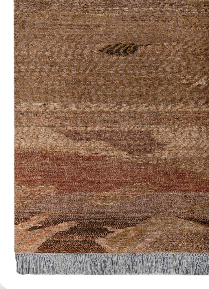 manchaha red and orange wool hand knotted Rug - Corner