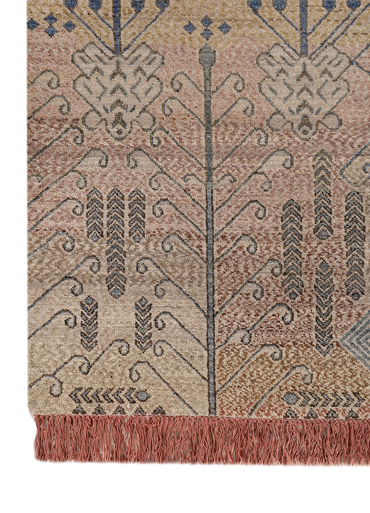 manchaha ivory wool hand knotted Rug - Corner