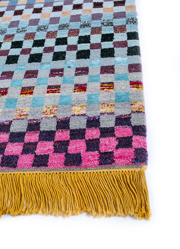 manchaha multi wool and bamboo silk hand knotted Rug - Corner