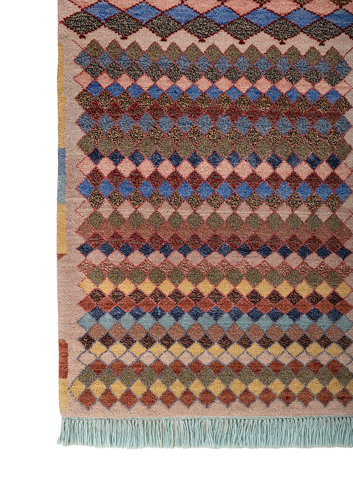 freedom manchaha pink and purple wool and bamboo silk hand knotted Rug - Corner