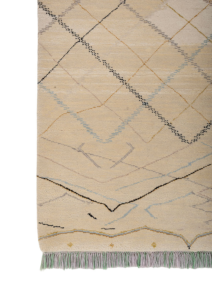manchaha pink and purple wool and bamboo silk hand knotted Rug - Corner