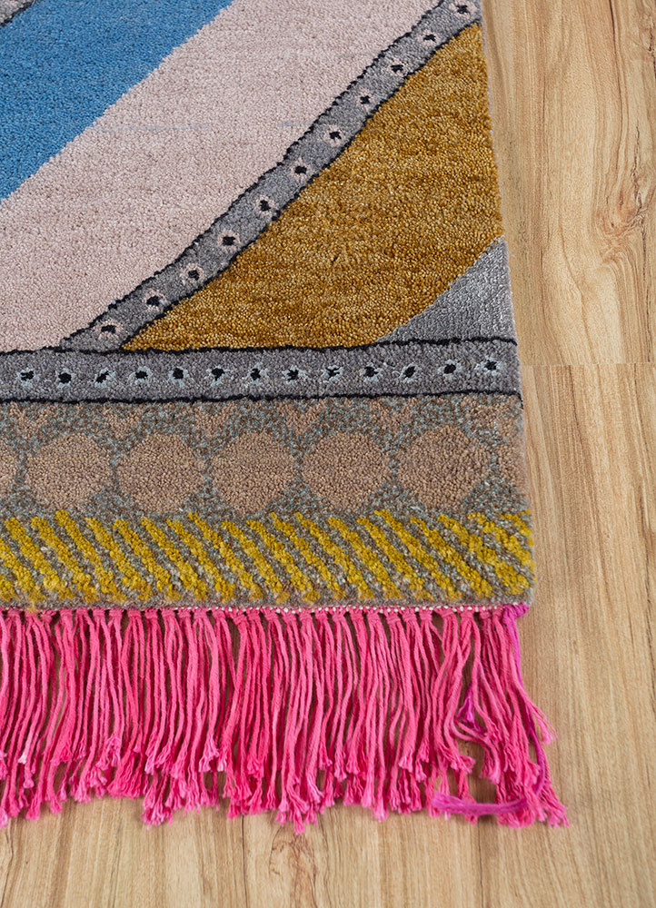 manchaha grey and black wool and bamboo silk hand knotted Rug - Corner