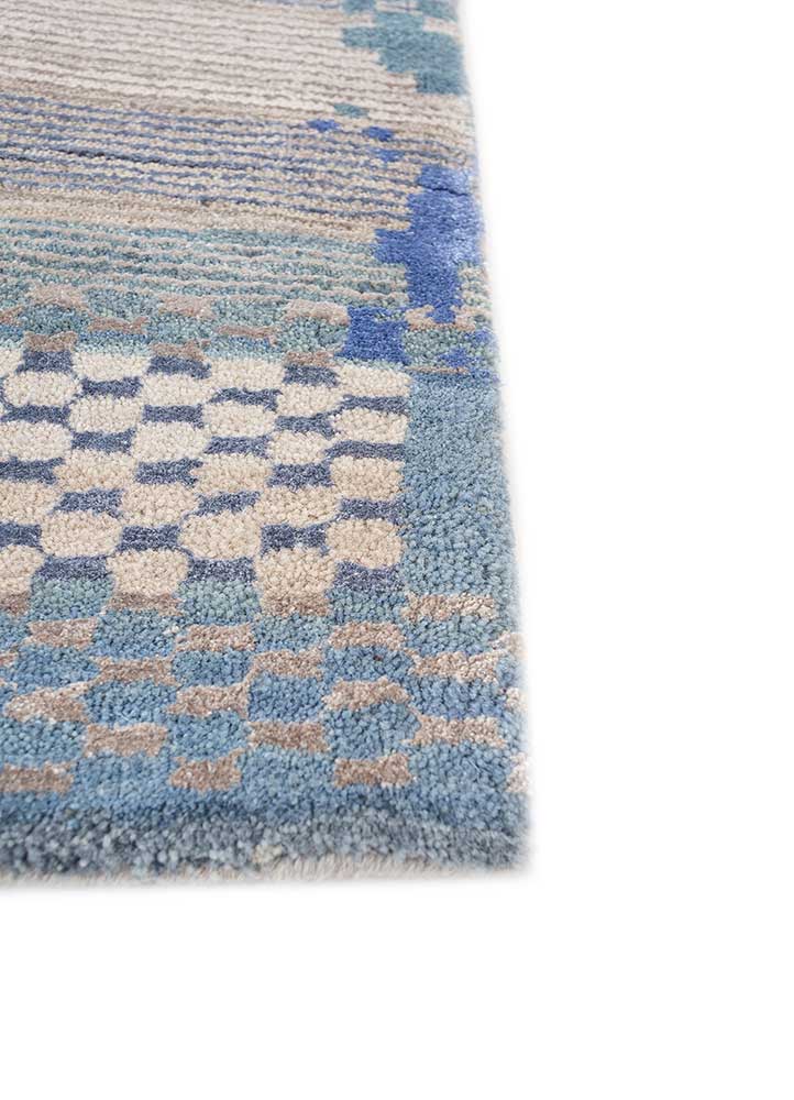 manchaha grey and black wool and bamboo silk hand knotted Rug - Corner