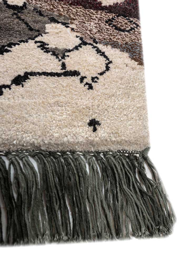 freedom manchaha ivory wool and bamboo silk hand knotted Rug - Corner