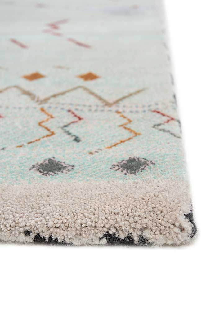 freedom manchaha ivory wool and bamboo silk hand knotted Rug - Corner