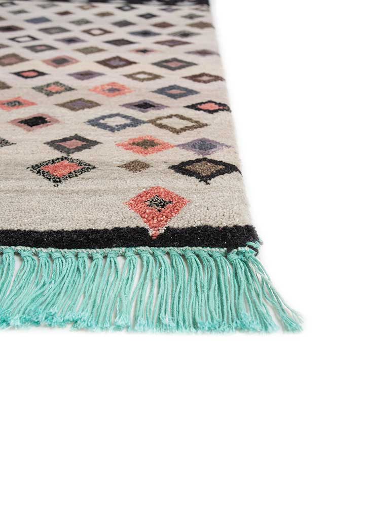 manchaha blue wool and bamboo silk hand knotted Rug - Corner