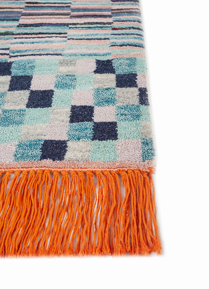manchaha ivory wool and bamboo silk hand knotted Rug - Corner