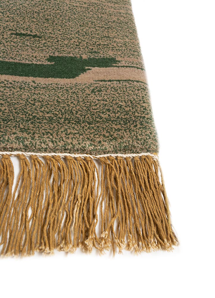 manchaha grey and black wool and bamboo silk hand knotted Rug - Corner