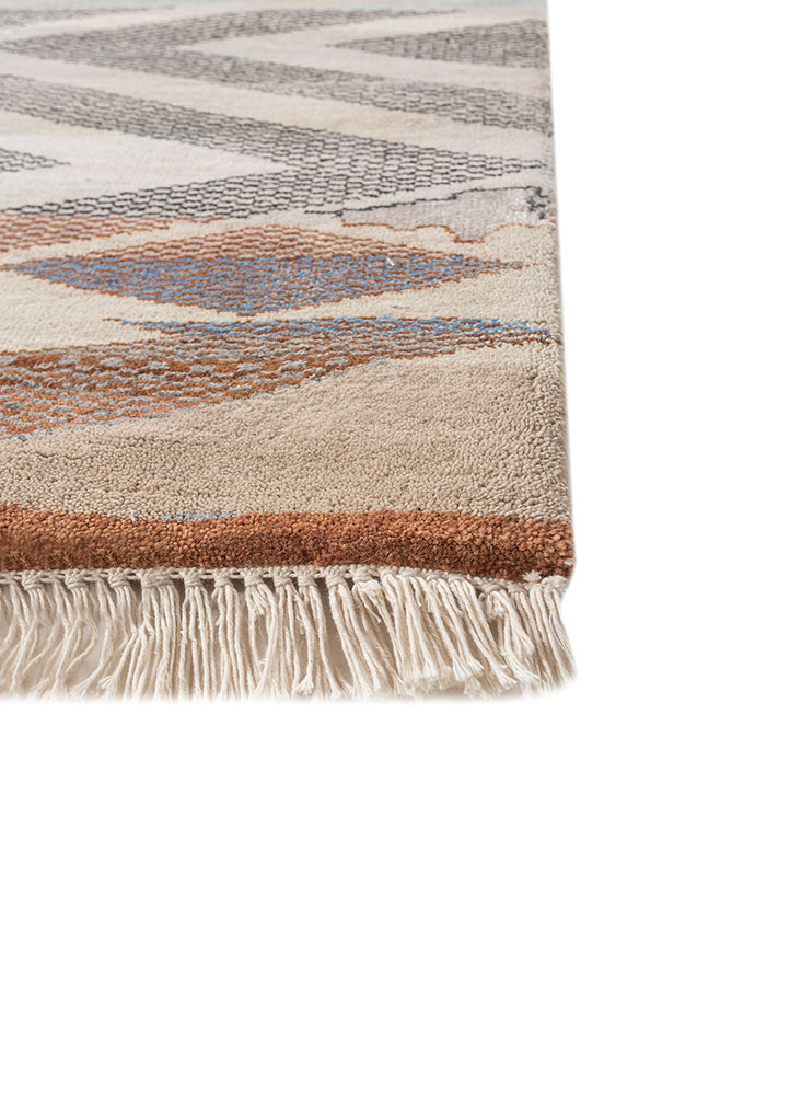 manchaha grey and black wool and bamboo silk hand knotted Rug - Corner
