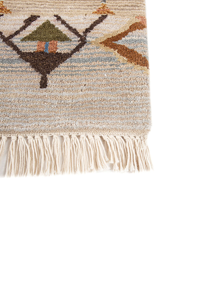manchaha grey and black wool and bamboo silk hand knotted Rug - Corner