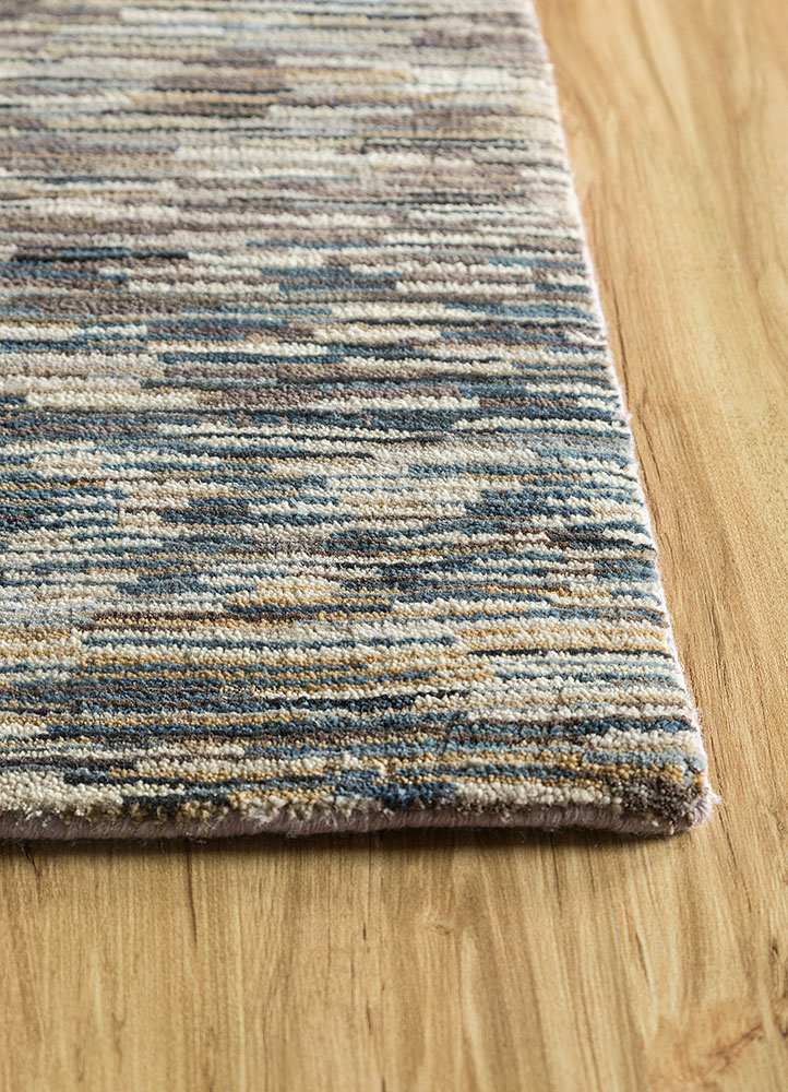 freedom manchaha beige and brown wool and bamboo silk hand knotted Rug - Corner