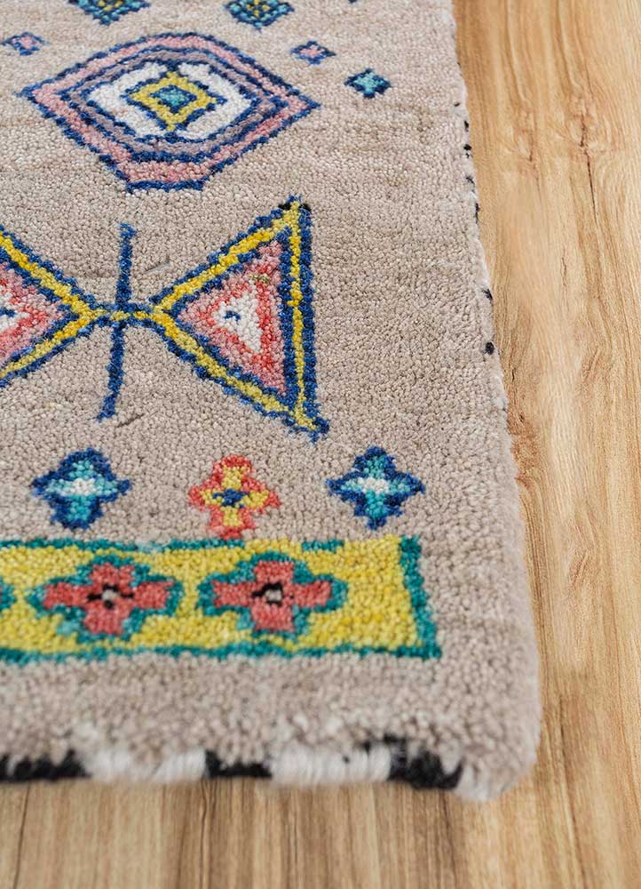 freedom manchaha ivory wool and bamboo silk hand knotted Rug - Corner