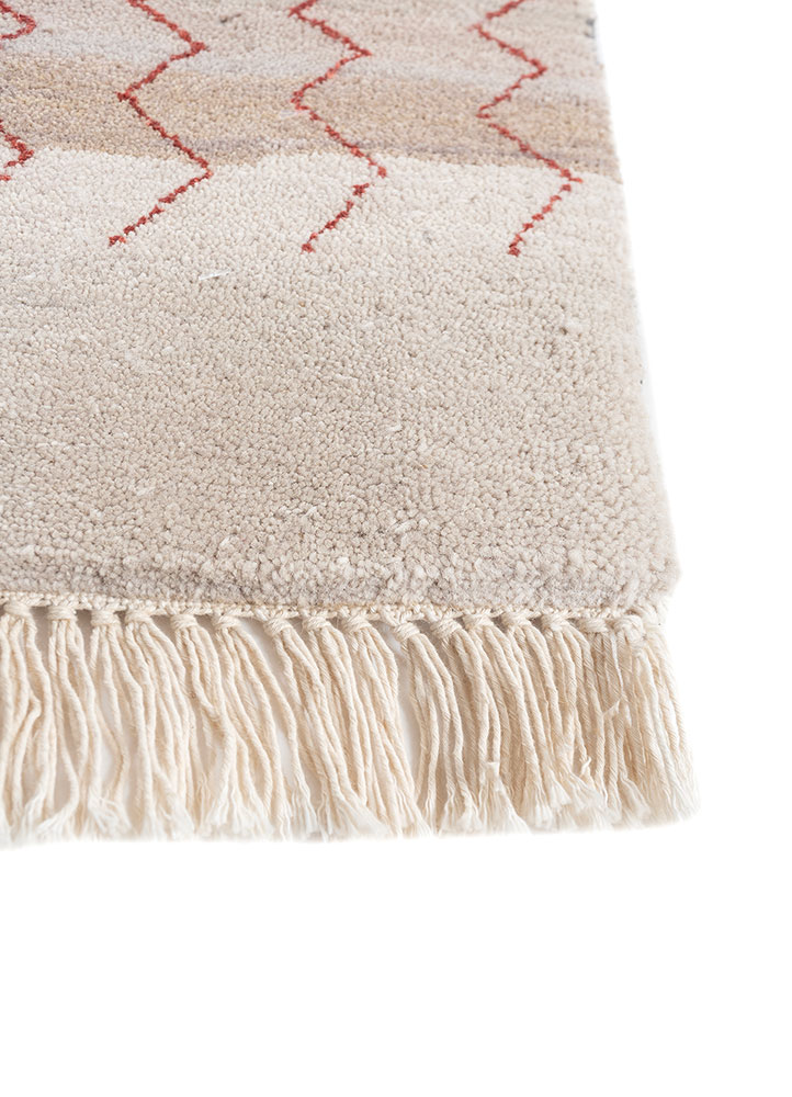 freedom manchaha ivory wool and bamboo silk hand knotted Rug - Corner