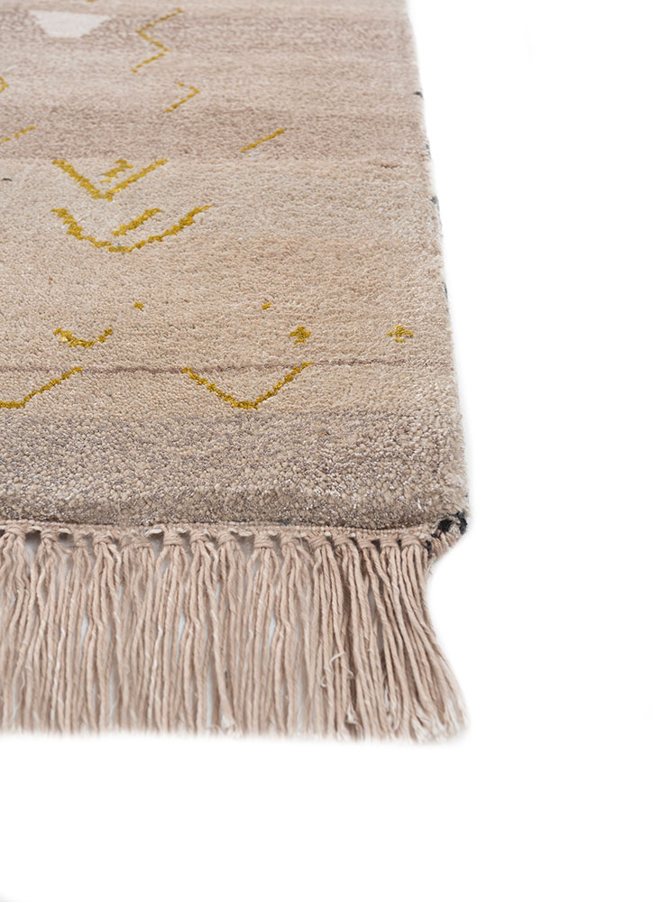 freedom manchaha ivory wool and bamboo silk hand knotted Rug - Corner