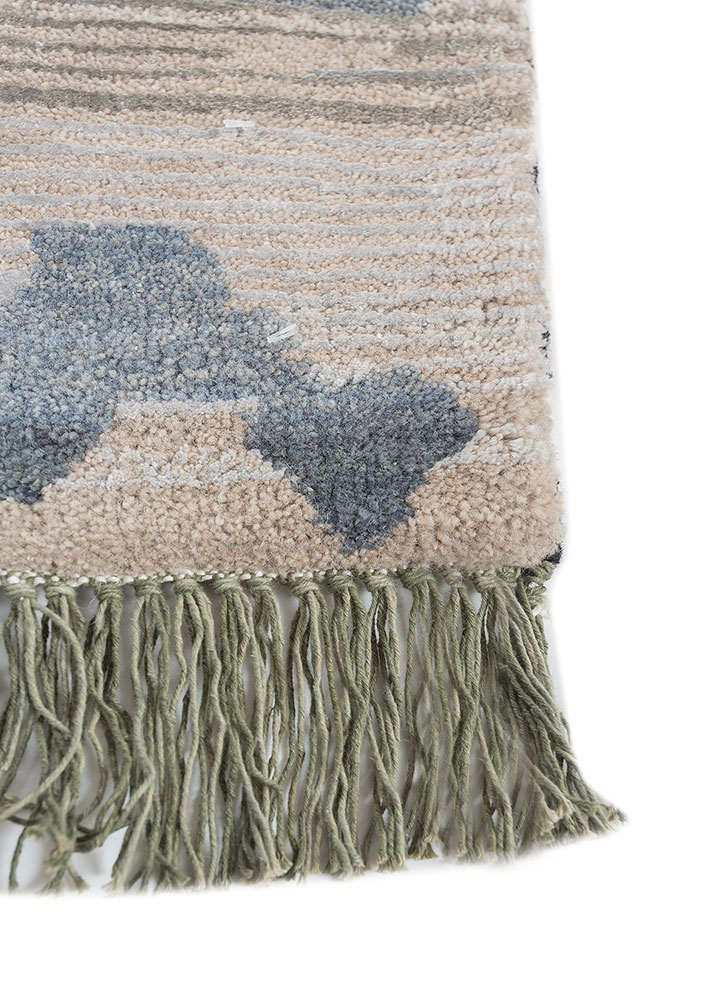 freedom manchaha grey and black wool and bamboo silk hand knotted Rug - Corner