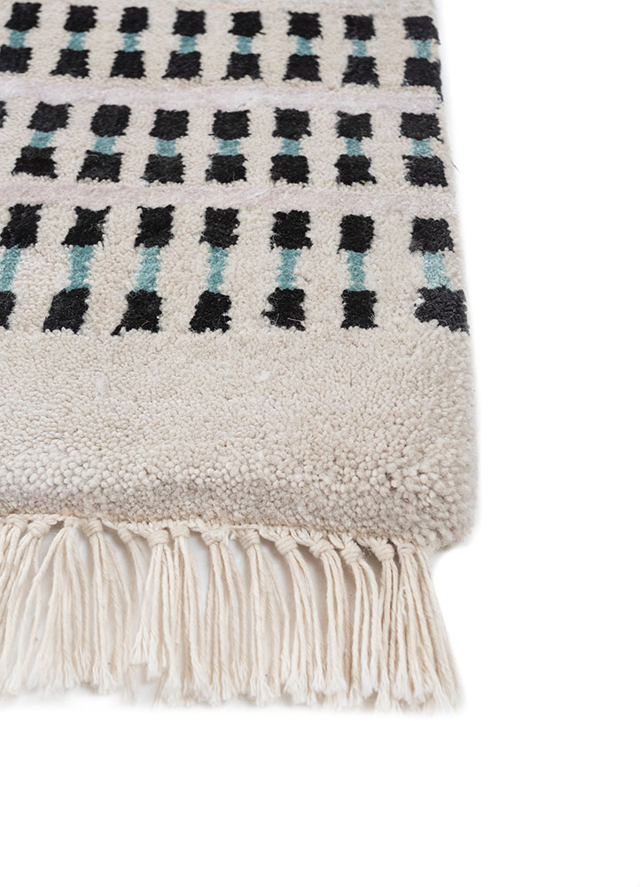 freedom manchaha ivory wool and bamboo silk hand knotted Rug - Corner