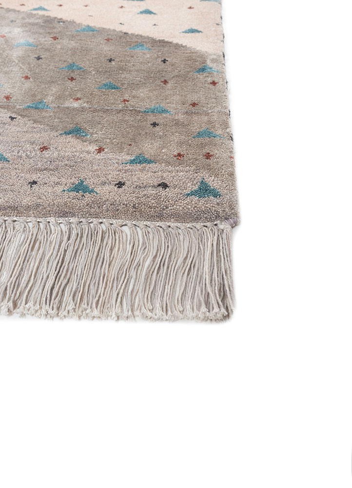 freedom manchaha beige and brown wool and bamboo silk hand knotted Rug - Corner