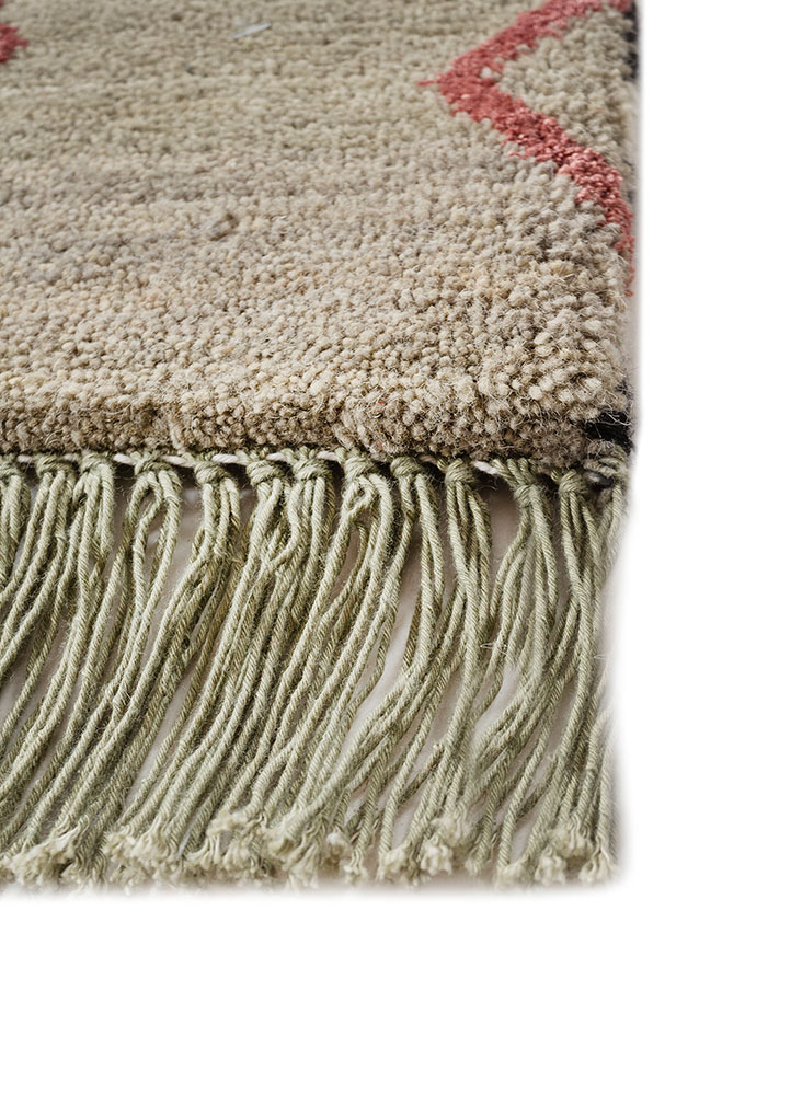 freedom manchaha green wool and bamboo silk hand knotted Rug - Corner