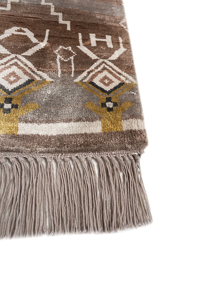 manchaha blue bamboo silk hand knotted Rug - Corner