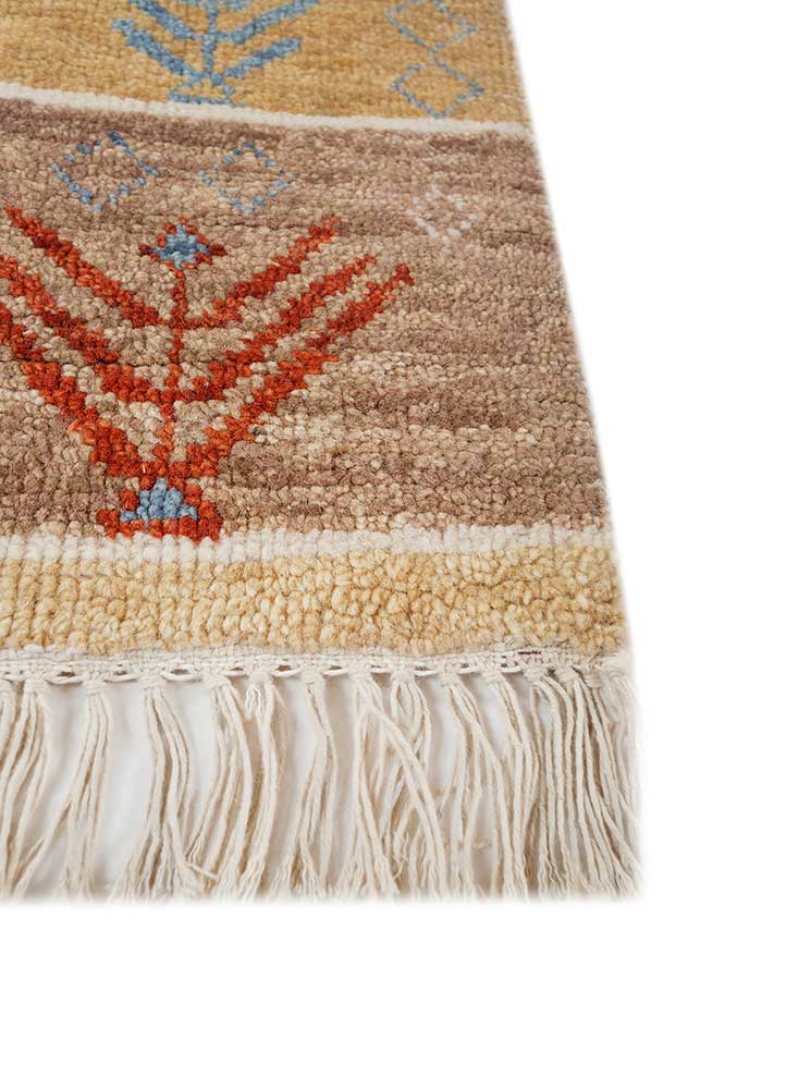 manchaha ivory wool hand knotted Rug - Corner