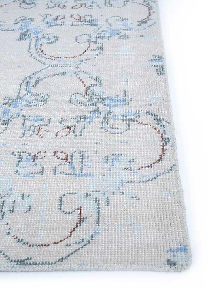 erbe grey and black wool hand knotted Rug - Corner