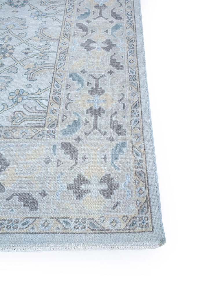 erbe grey and black wool hand knotted Rug - Corner