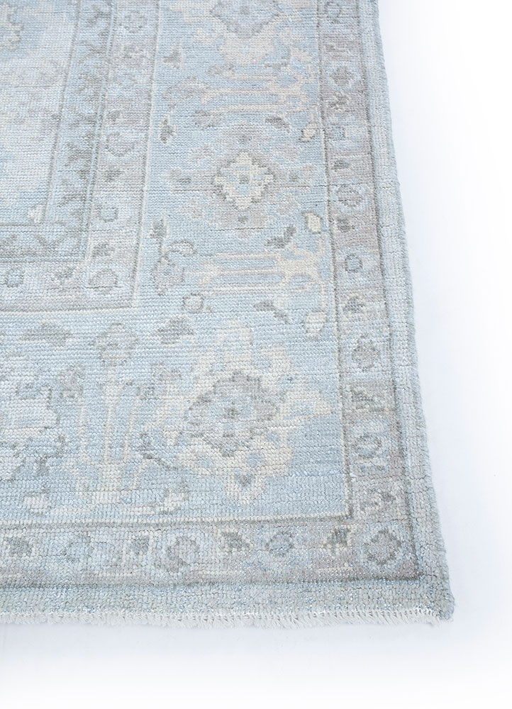 erbe grey and black wool hand knotted Rug - Corner