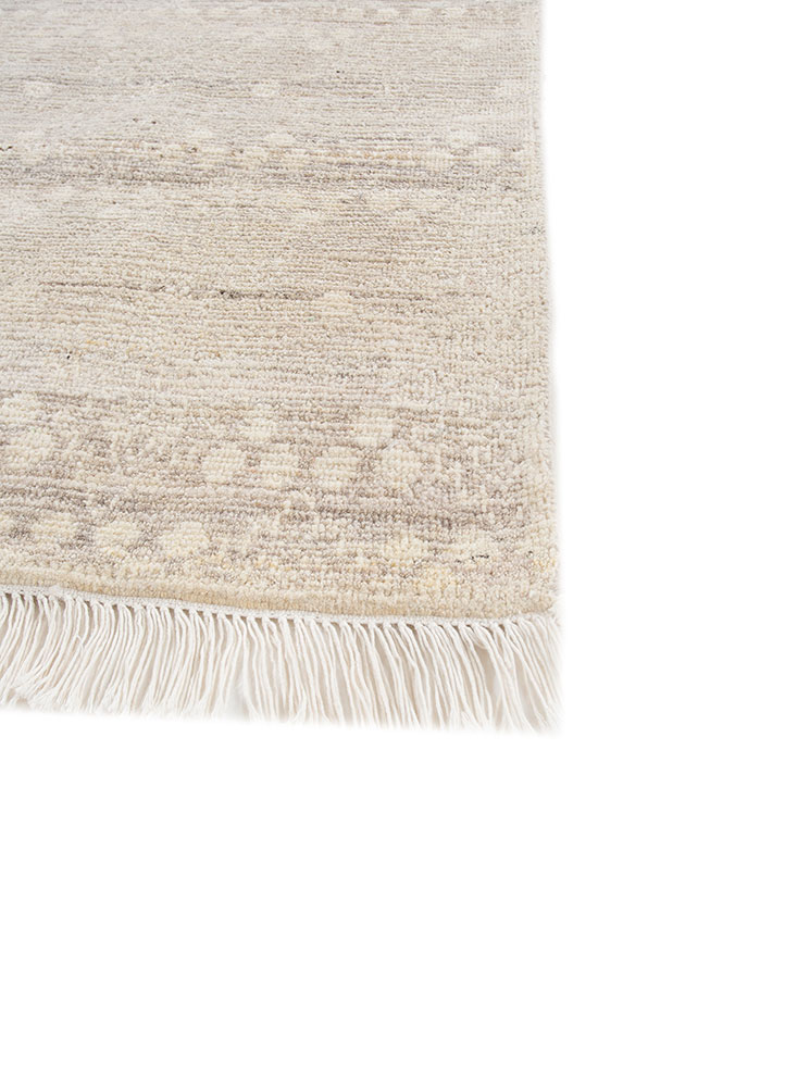 viscaya ivory afghan wool hand knotted Rug - Corner