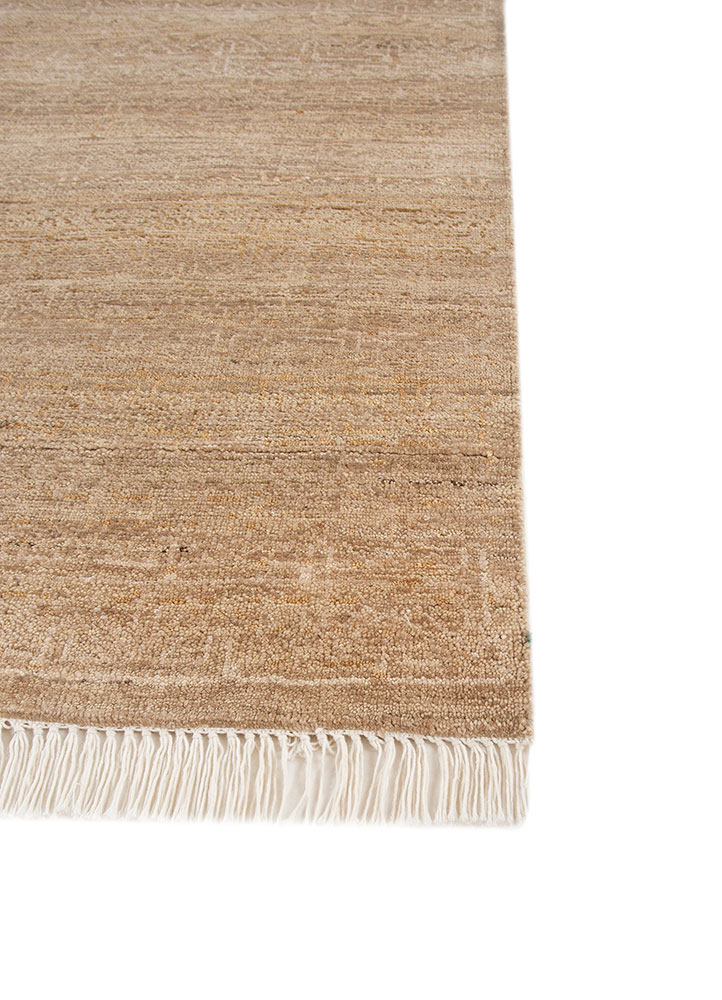viscaya beige and brown afghan wool hand knotted Rug - Corner