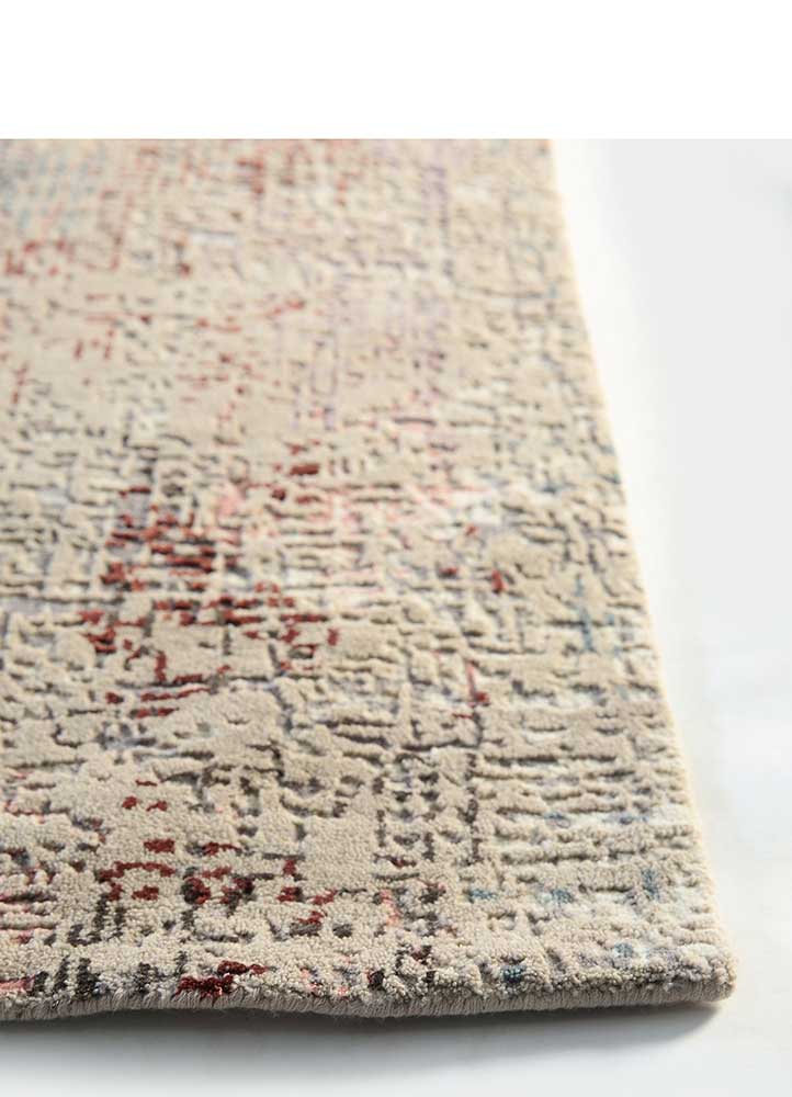 uvenuti ivory wool and bamboo silk hand knotted Rug - Corner