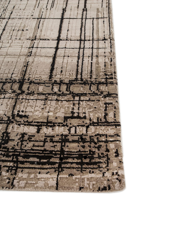 uvenuti ivory wool and bamboo silk hand knotted Rug - Corner