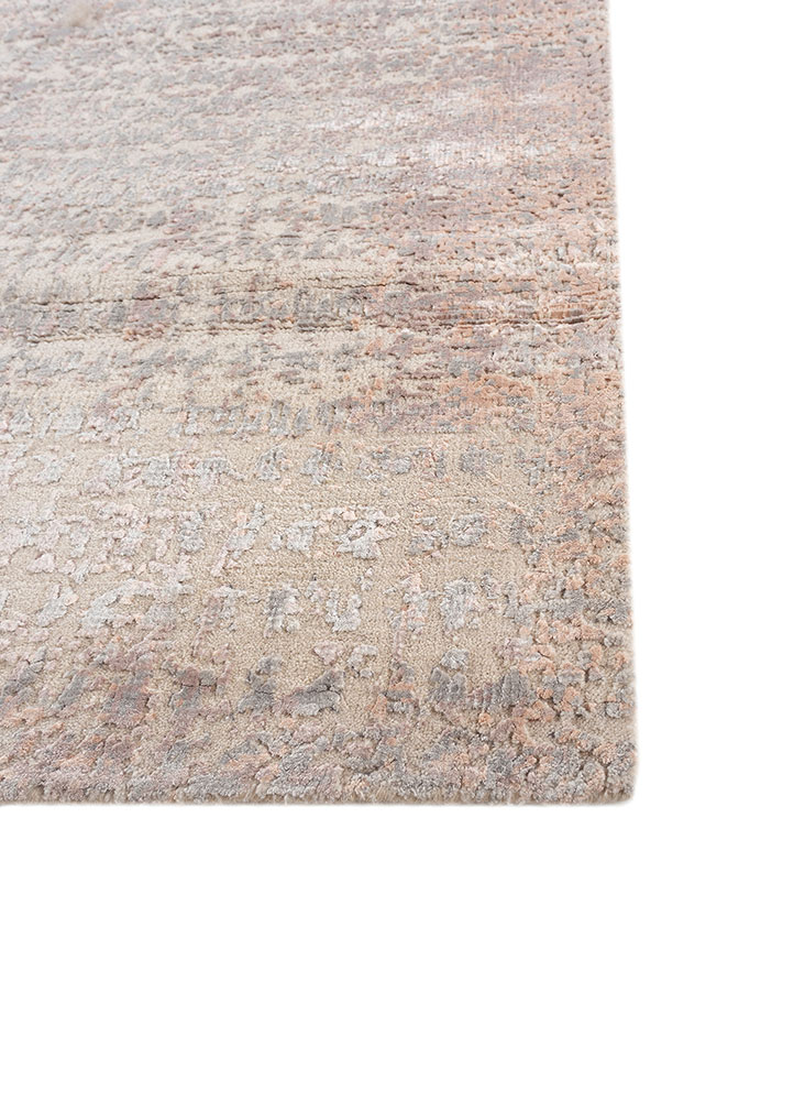 uvenuti ivory wool and bamboo silk hand knotted Rug - Corner