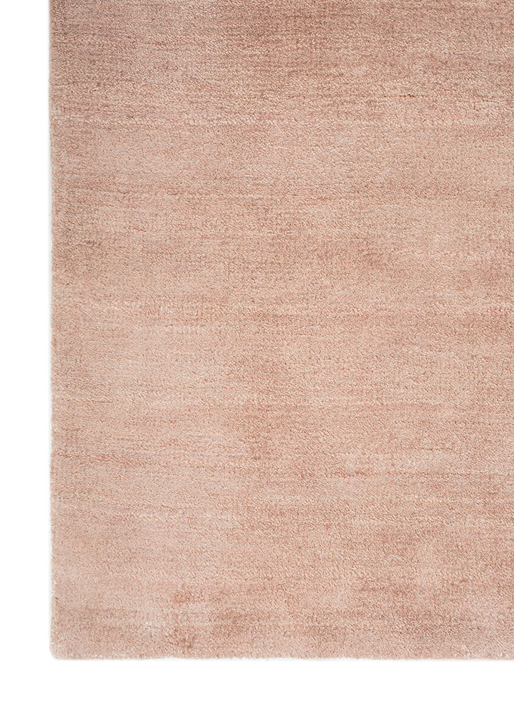 urban pause by kavi pink and purple wool and bamboo silk hand knotted Rug - Corner