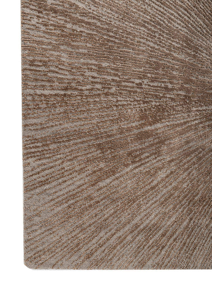 uvenuti grey and black wool and bamboo silk hand knotted Rug - Corner