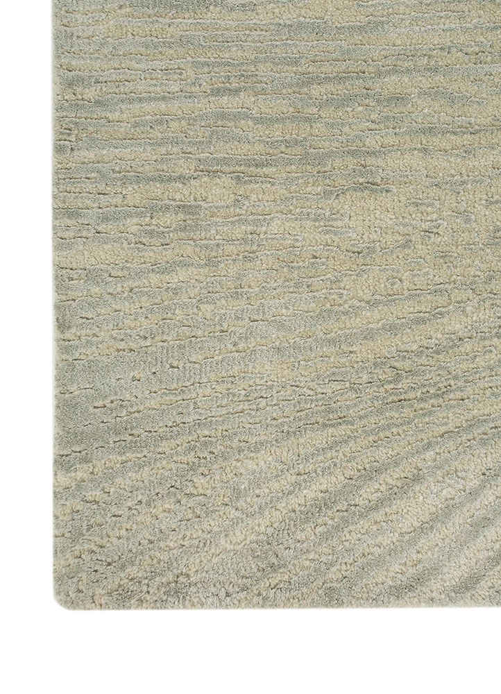 uvenuti green wool and bamboo silk hand knotted Rug - Corner