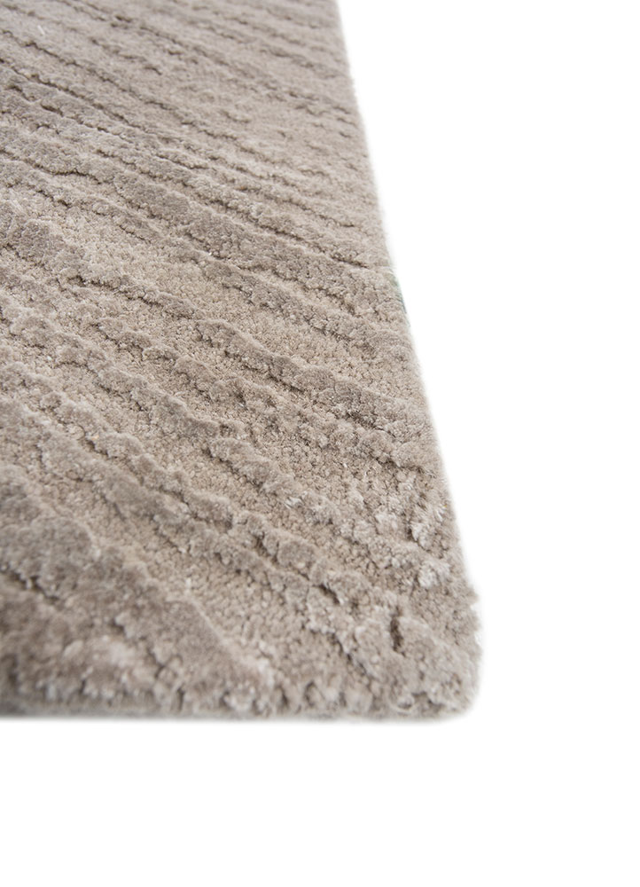 uvenuti grey and black wool and bamboo silk hand knotted Rug - Corner