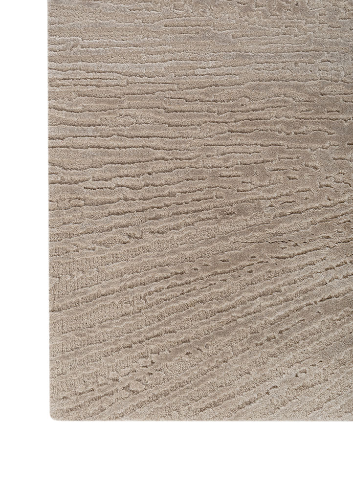 uvenuti ivory wool and bamboo silk hand knotted Rug - Corner