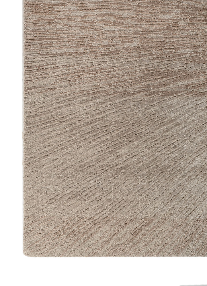 uvenuti ivory wool and bamboo silk hand knotted Rug - Corner