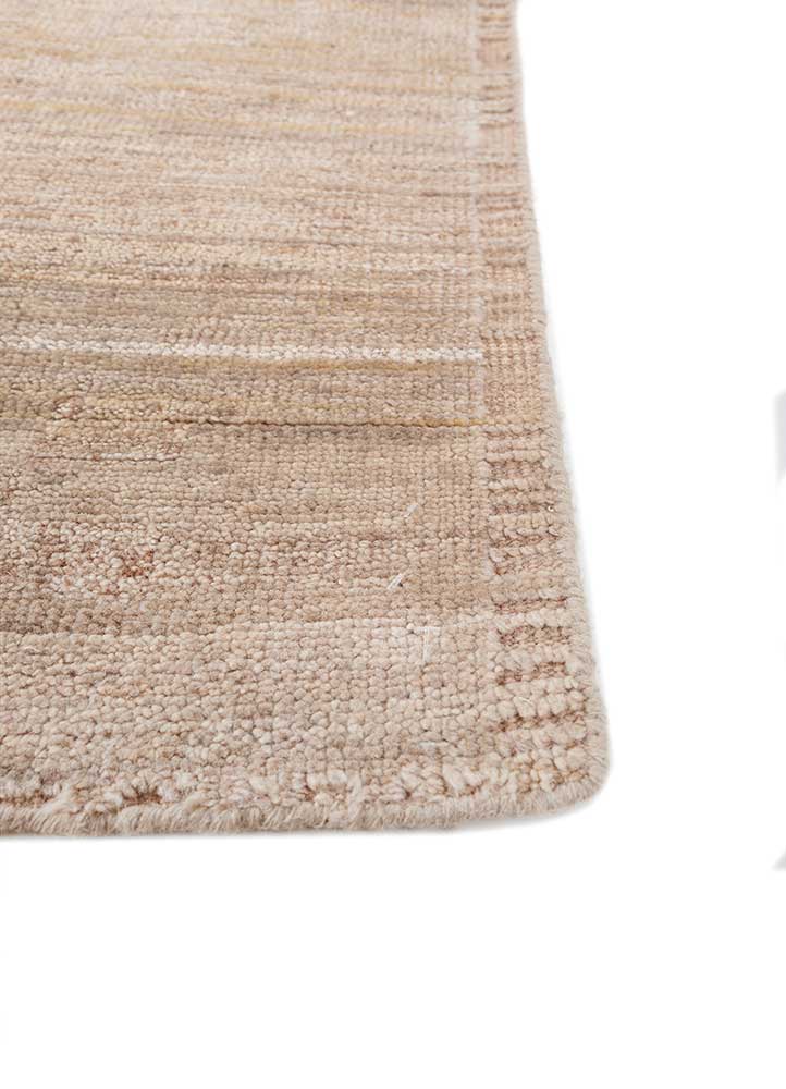 blythe beige and brown afghan wool hand knotted Rug - Corner