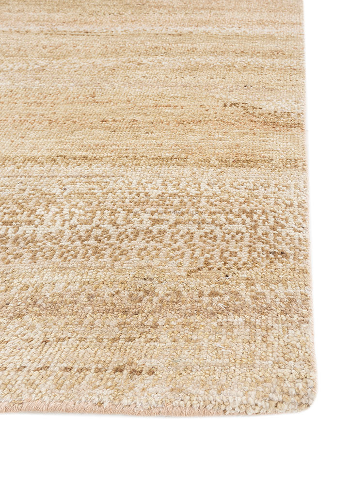 blythe gold afghan wool hand knotted Rug - Corner