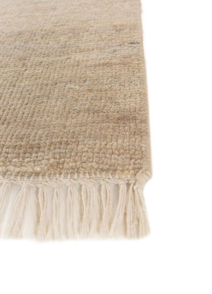 entropy ivory afghan wool hand knotted Rug - Corner