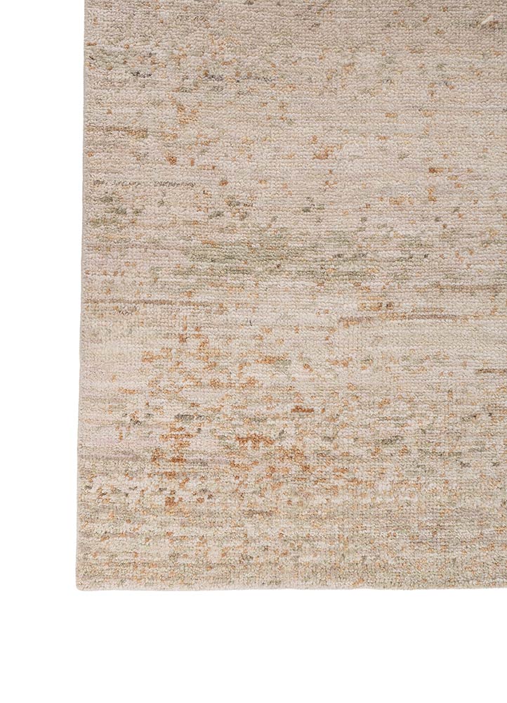 someplace in time ivory wool hand knotted Rug - Corner