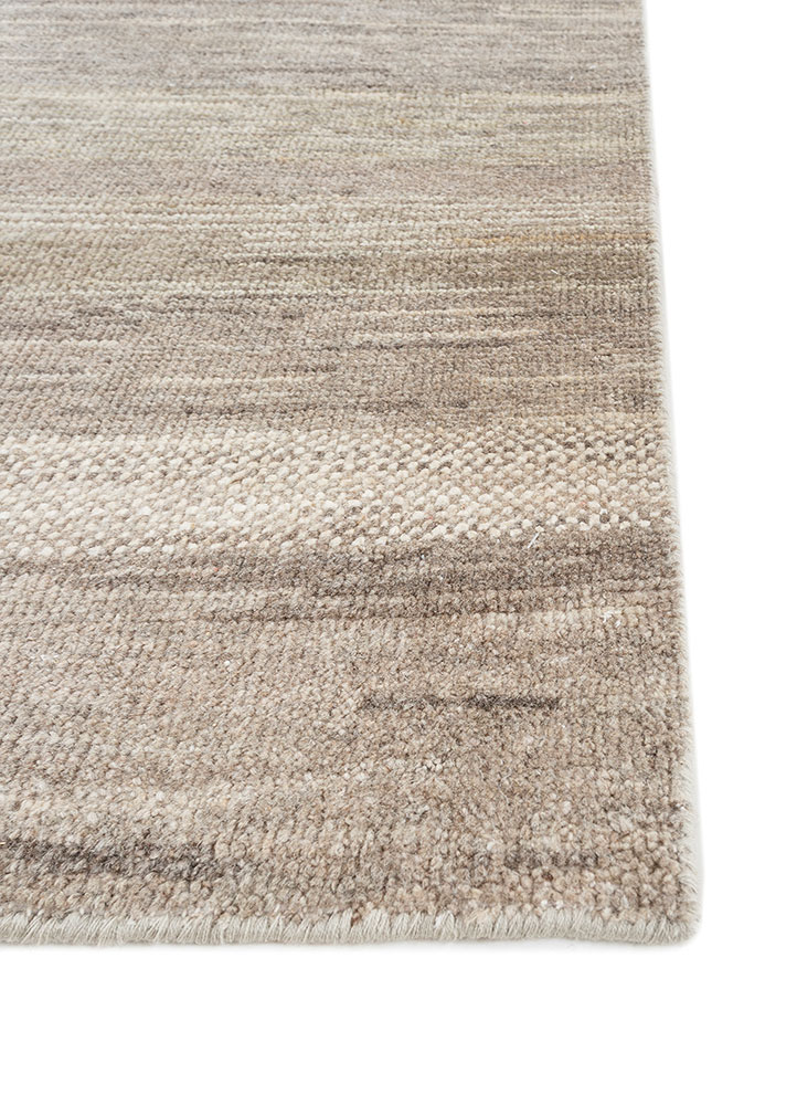 blythe beige and brown afghan wool hand knotted Rug - Corner